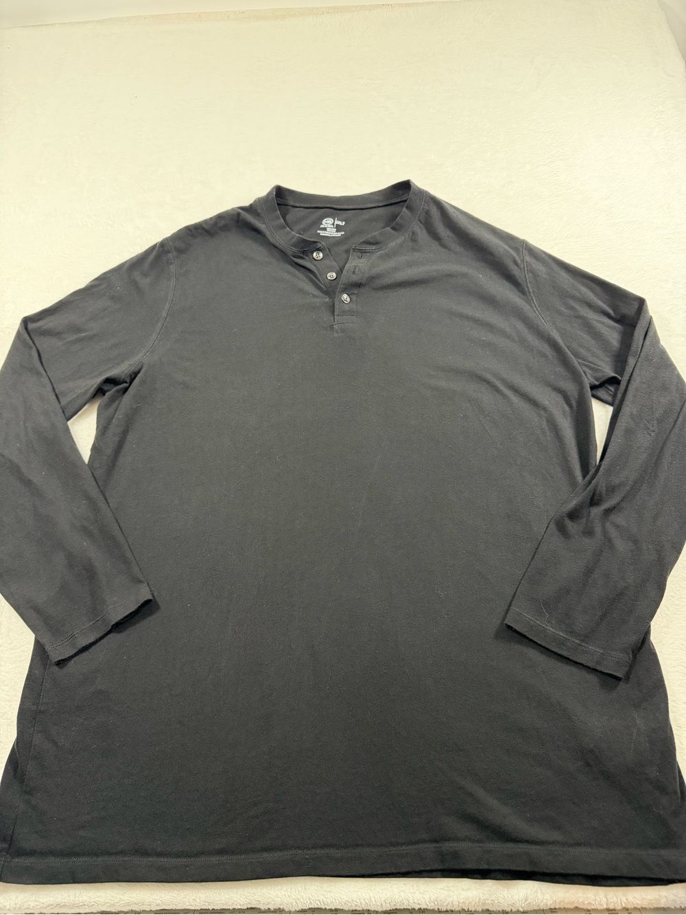 Men's Long-Sleeve Black Henley Shirt